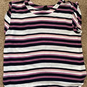 The limited white striped blouse